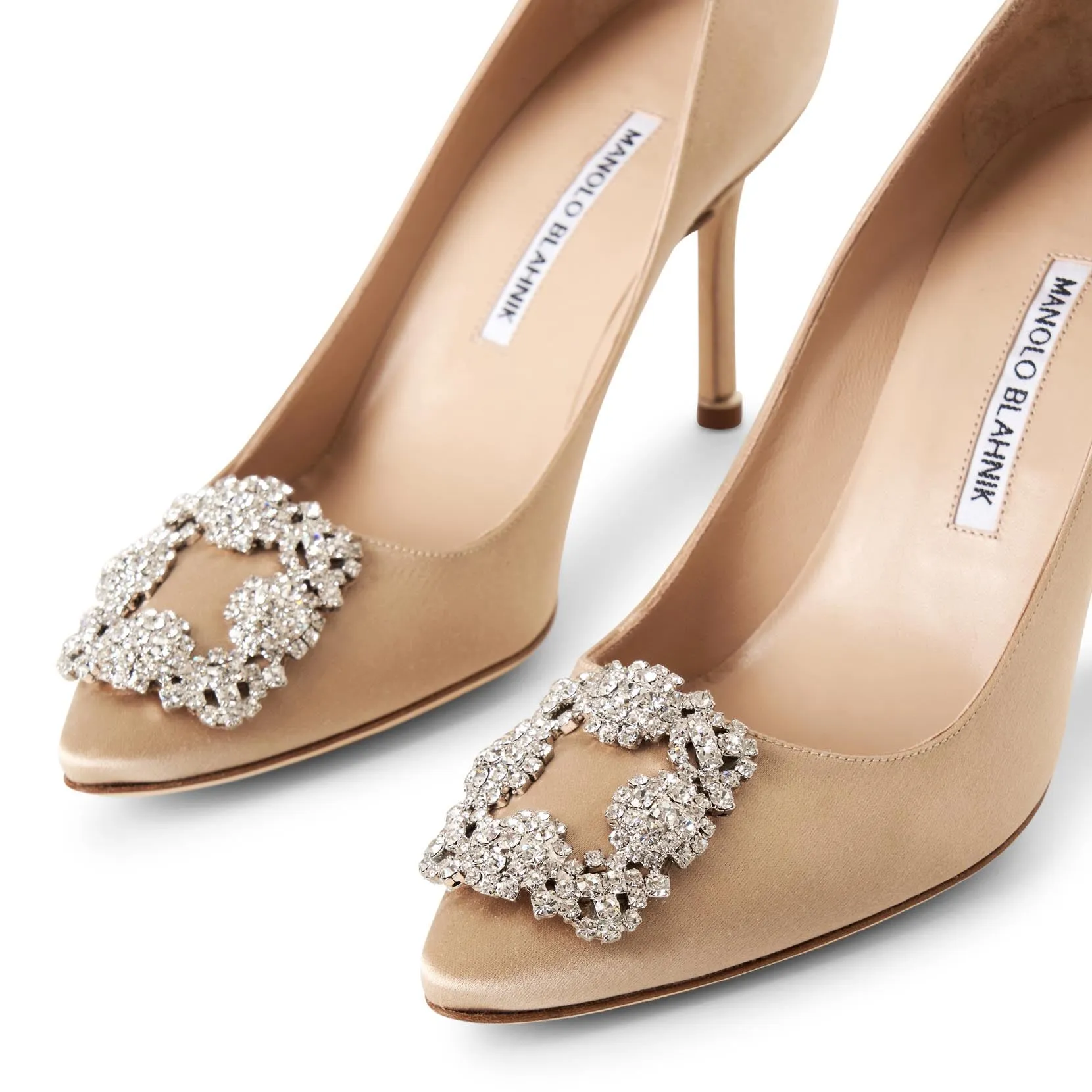 Hangisi 90 champagne satin pumps