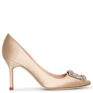 Hangisi 90 champagne satin pumps