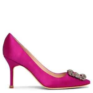 Hangisi 90 dark fuchsia satin pumps