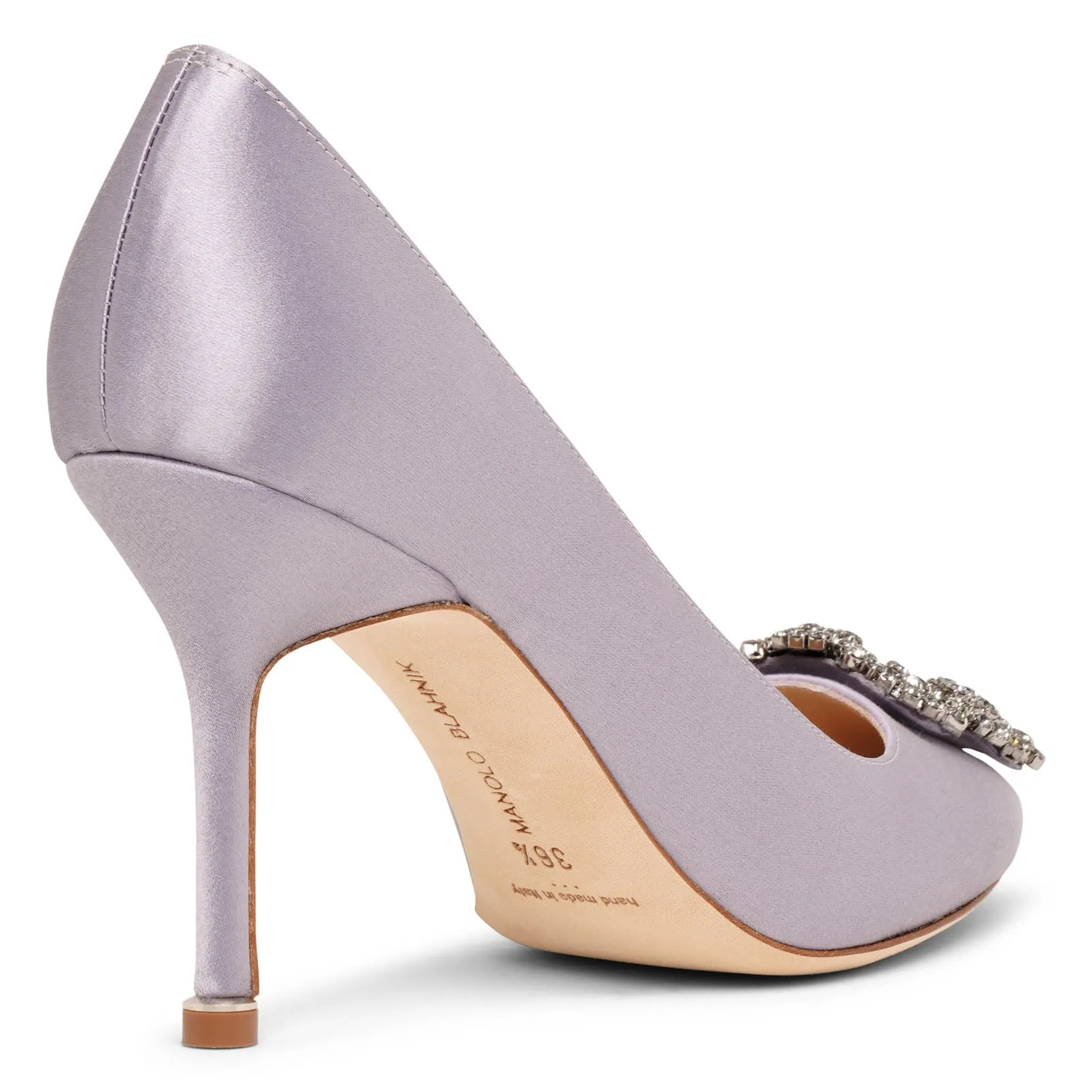 Hangisi 90 lilac satin pumps
