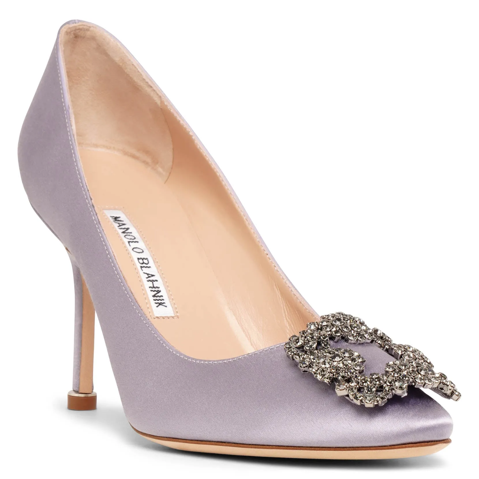 Hangisi 90 lilac satin pumps