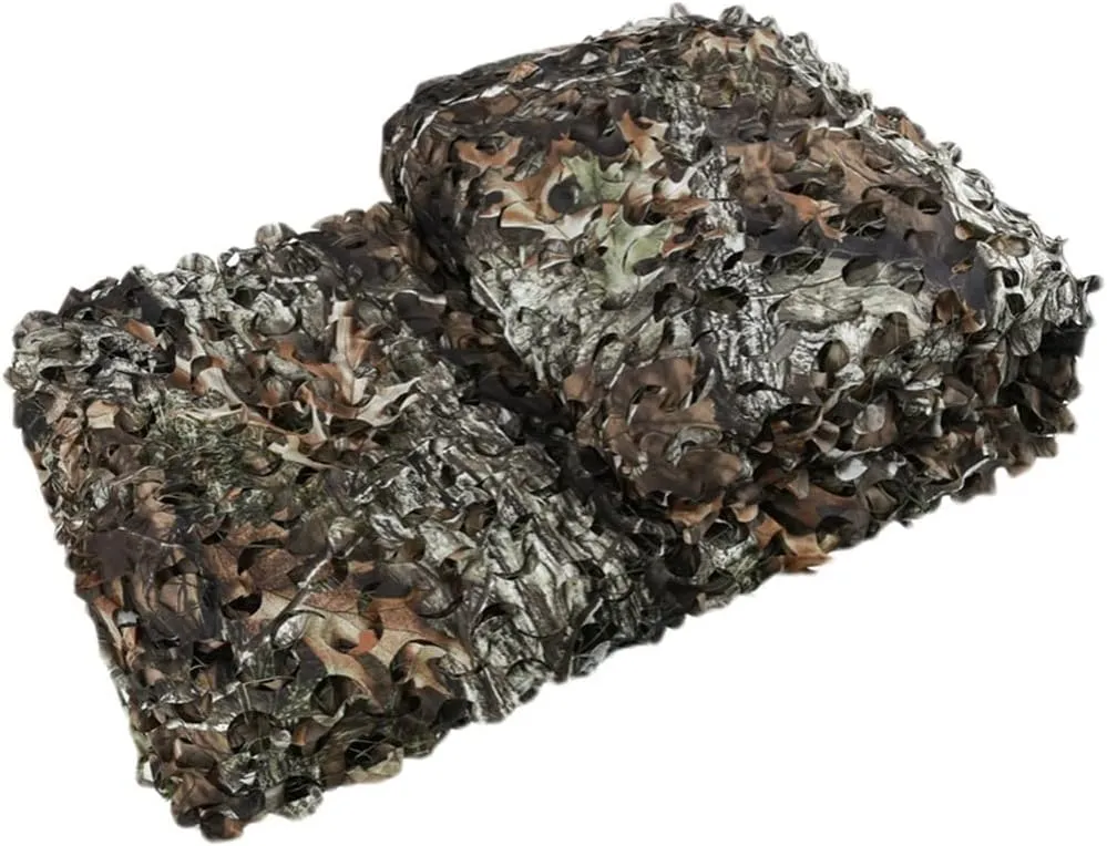 HCZION Jungle Camo Netting Desert Camouflage Net Woodland Mesh Nets 20×20ft Sport Army Shade Nets Military Camping Blinds Cover Hunting Blind Privacy Screen (Size : 3x3m(9.8x9.8ft))
