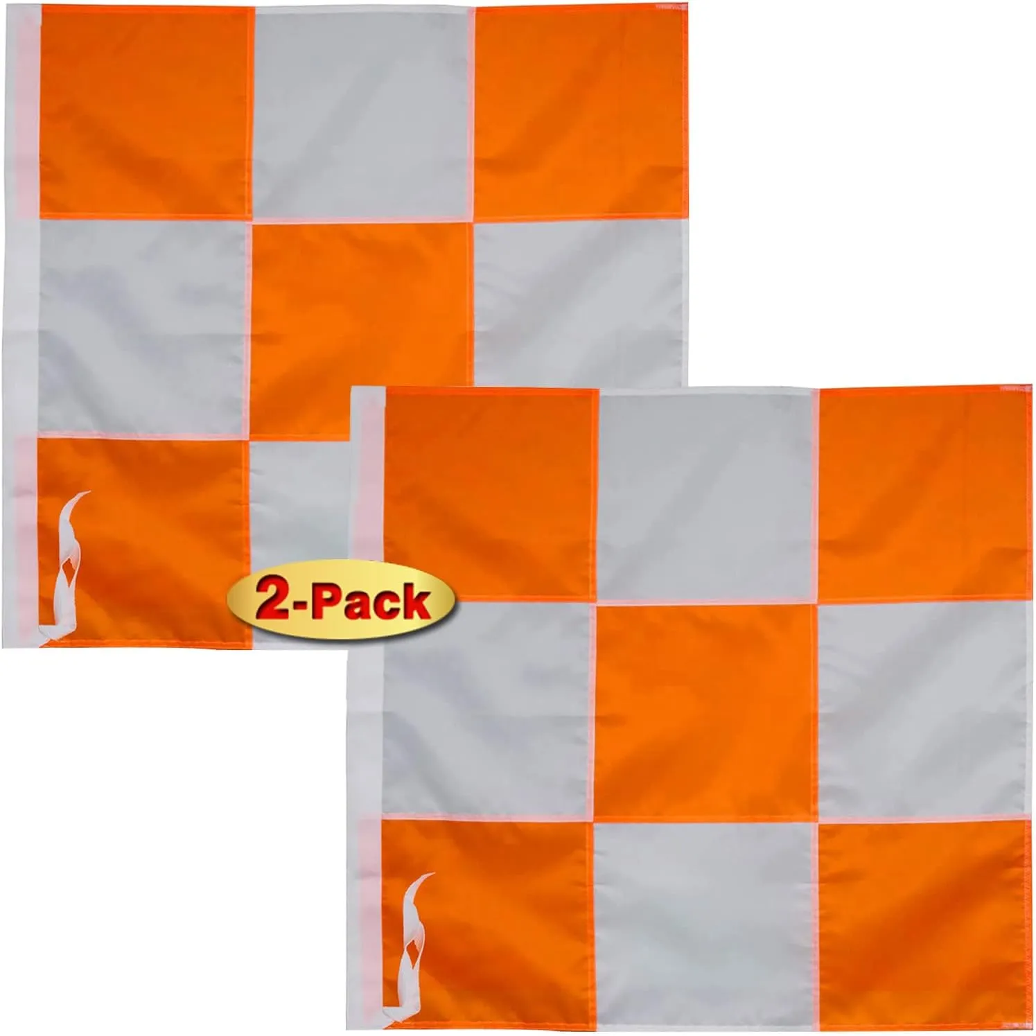 Heavy Duty Airport Flag Orange and White 36 x 36 Inch With Rope- Longest Lasting Oxford Nylon 210D | Airfield Vehicle Safety Flags Decoration Gift Yard House Banner