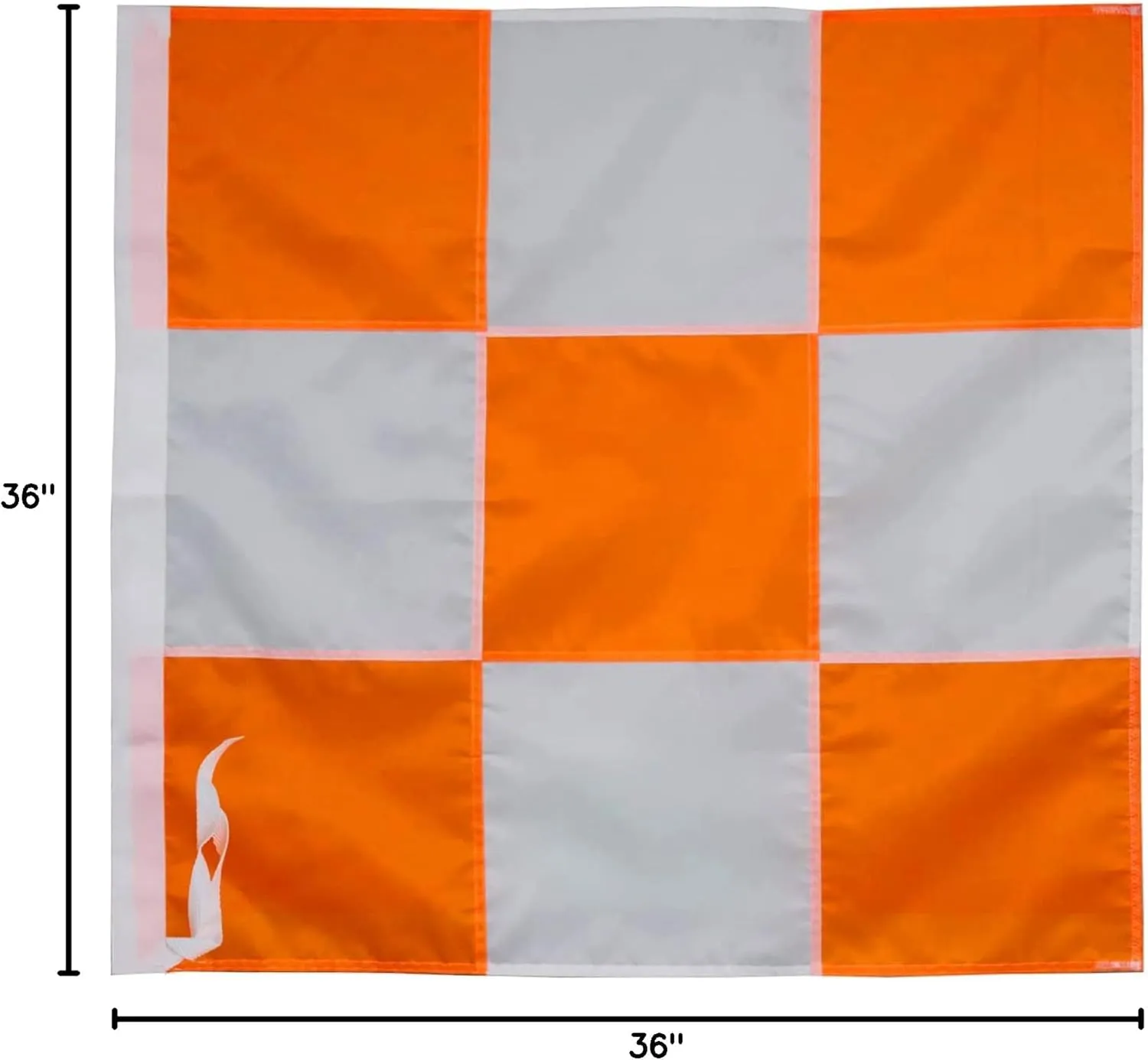 Heavy Duty Airport Flag Orange and White 36 x 36 Inch With Rope- Longest Lasting Oxford Nylon 210D | Airfield Vehicle Safety Flags Decoration Gift Yard House Banner