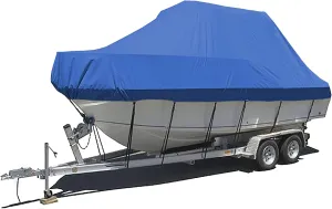 Heavy Duty Hard Top/T-Top Boat Cover 600 Denier Oxford Fabric Waterproof UV Resistant Trailerable Center Console T-Top Boat Cover,Blue,883cm x 550cm