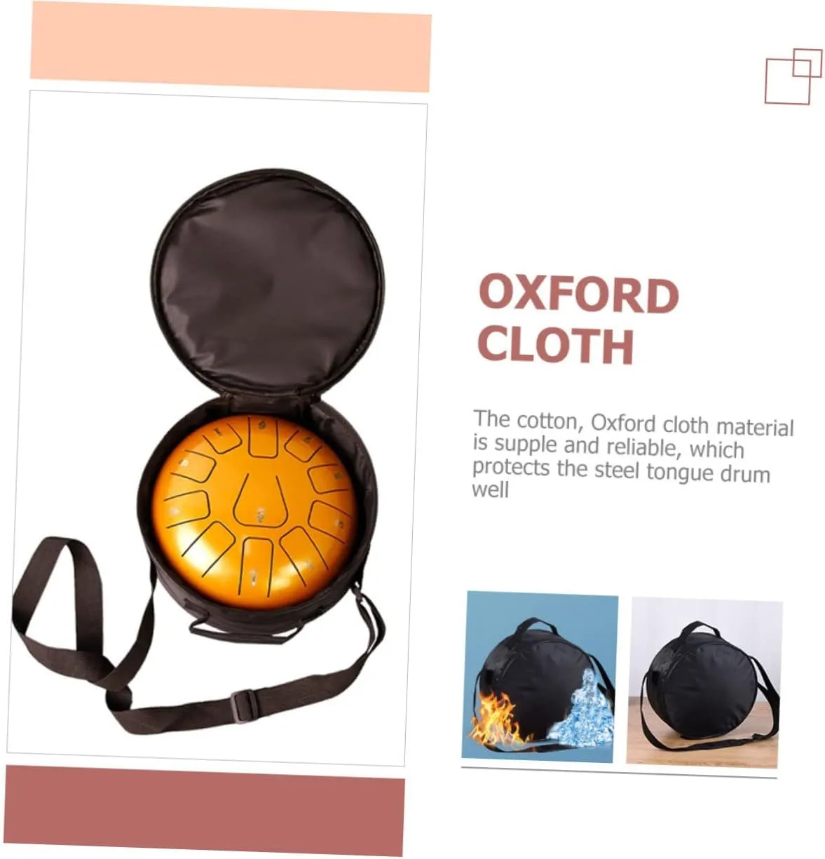 Hemoton 2pcs Percussion Instrument Bag Steel Tongue Drum Carrying Case Protective Storage Pouch