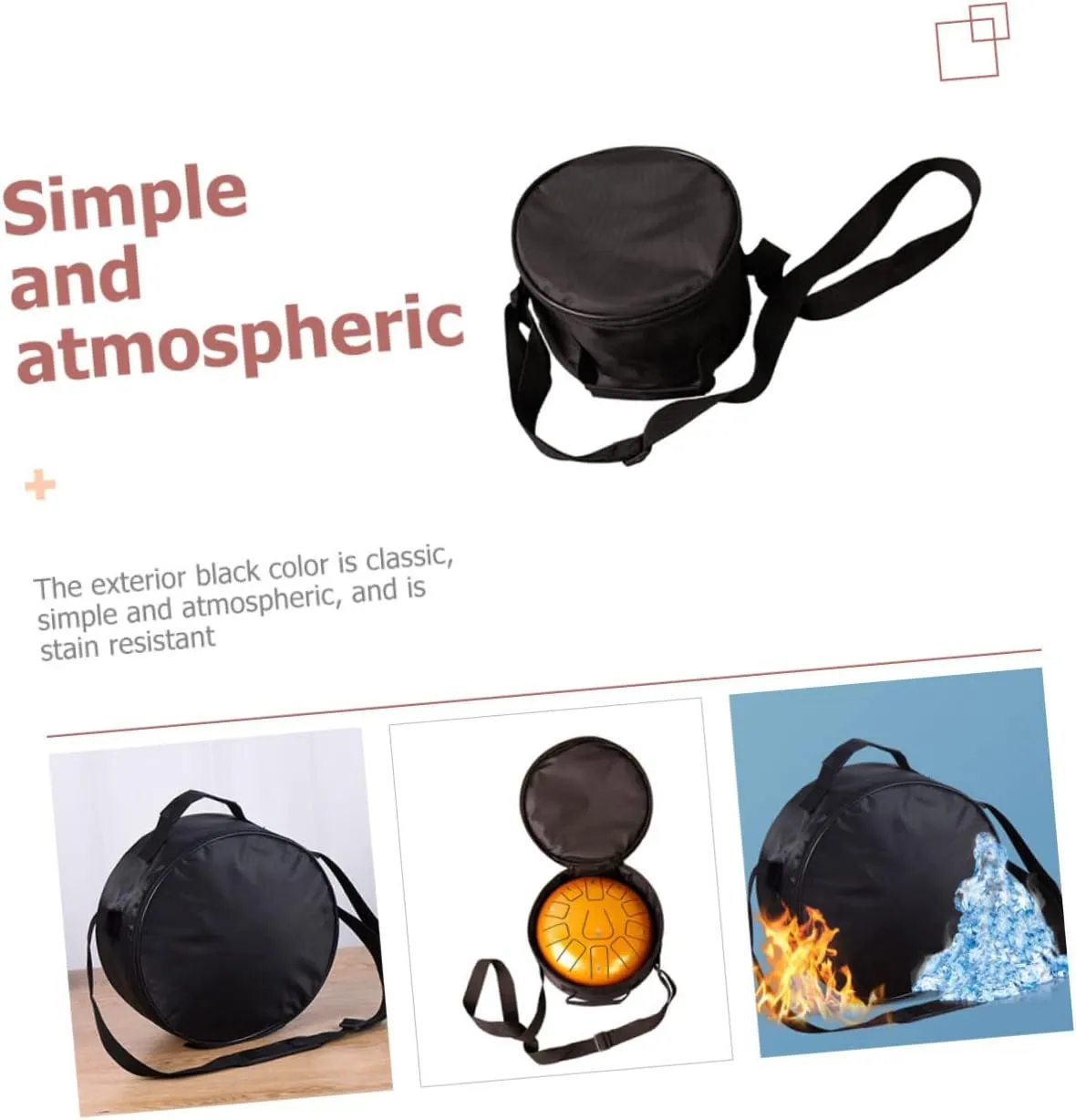 Hemoton 2pcs Percussion Instrument Bag Steel Tongue Drum Carrying Case Protective Storage Pouch