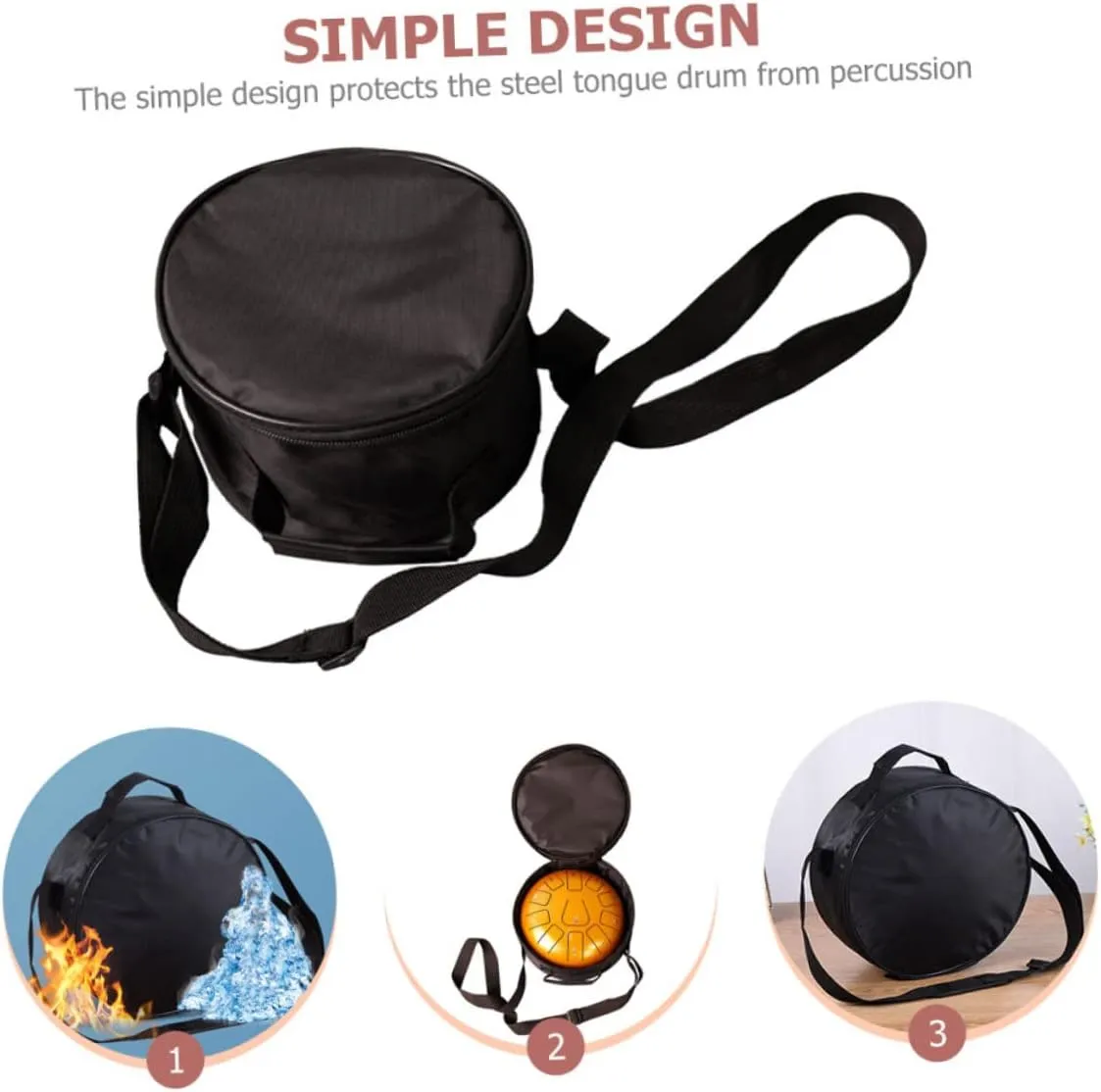 Hemoton 2pcs Percussion Instrument Bag Steel Tongue Drum Carrying Case Protective Storage Pouch