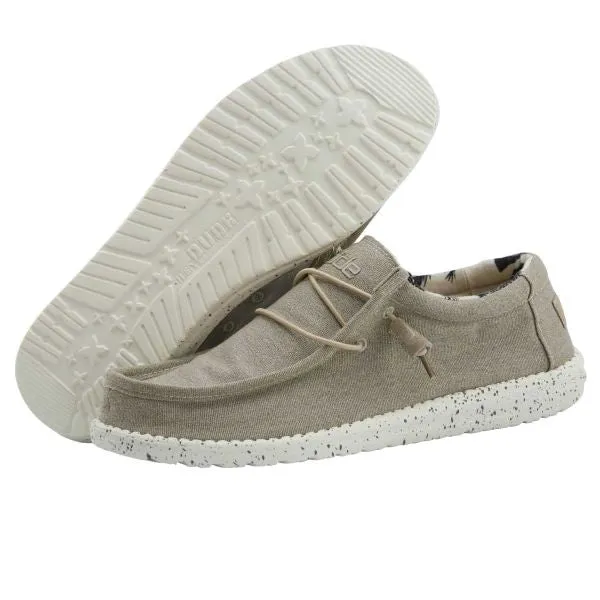 Hey Dude Beige Wally Stretch Mens Slip On Casual Shoes 110380500