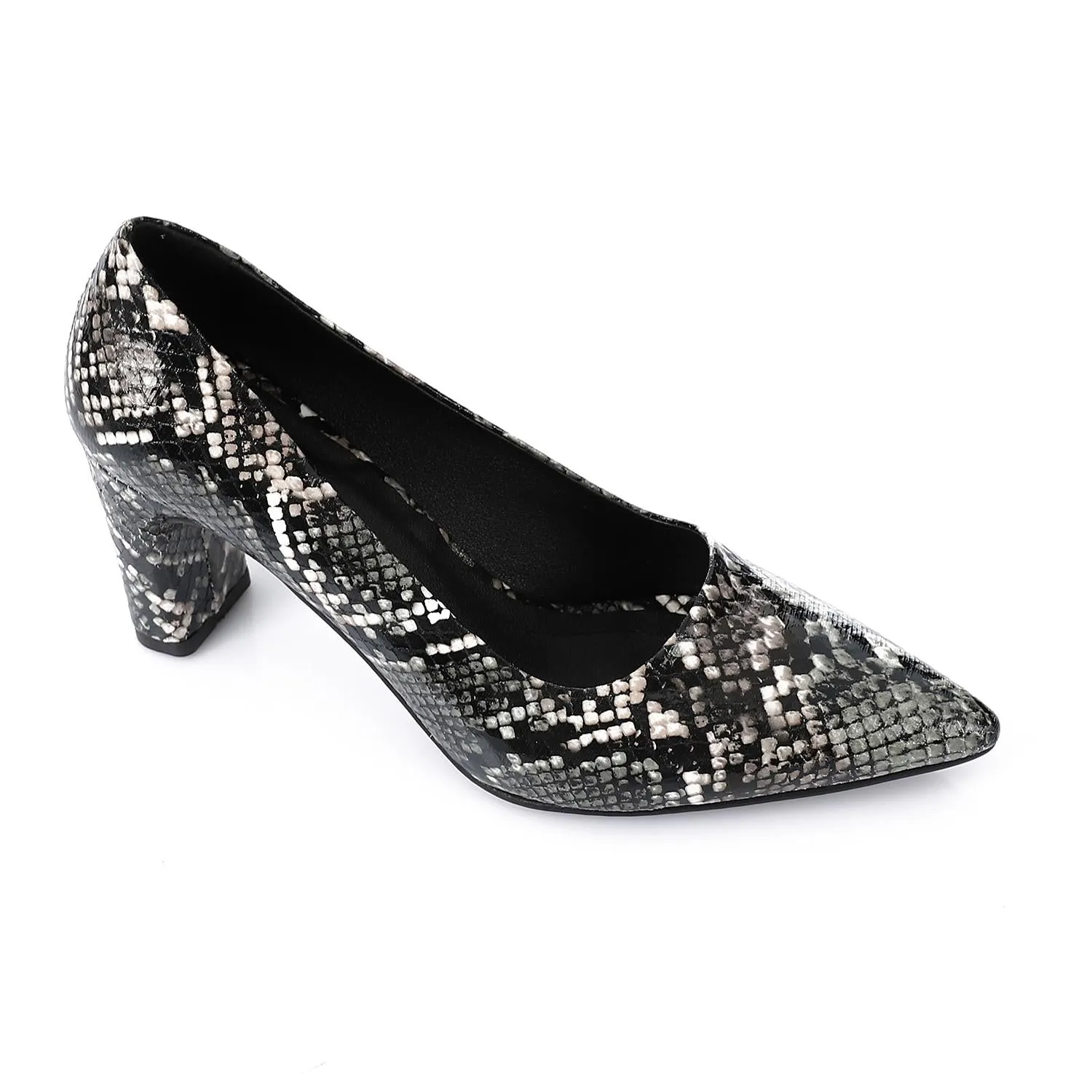 High Heel Mule Sandals – Elegant Pointed Toe, Faux Leather Texture