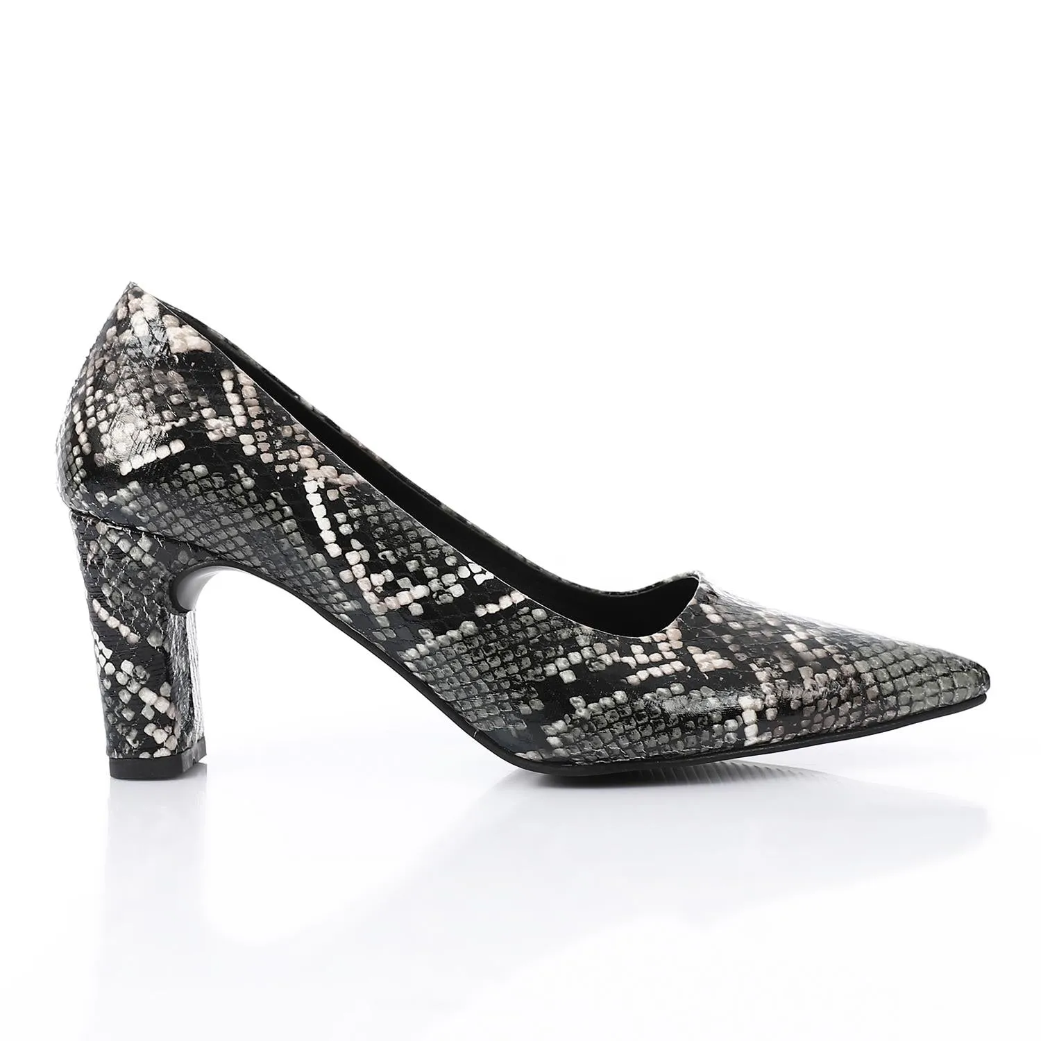 High Heel Mule Sandals – Elegant Pointed Toe, Faux Leather Texture