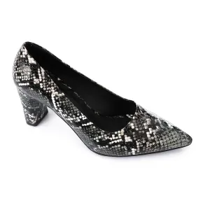 High Heel Mule Sandals – Elegant Pointed Toe, Faux Leather Texture