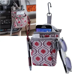 High Road DriverPockets Car Phone Holder Air Vent Pouch and Front Seat Organizer with 3 Pockets, Hanging Hooks and Charging Port