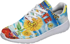 Hippie Sneakers Mens Womens Running Shoes Mesh Breathable Lightweight Tennis Walking Gym Shoes