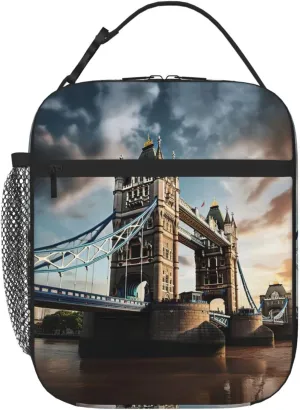 Historic Old Tower Bridge London Insulated Lunch Bag For Men Women Lunchbox Designed For Office Work Travel