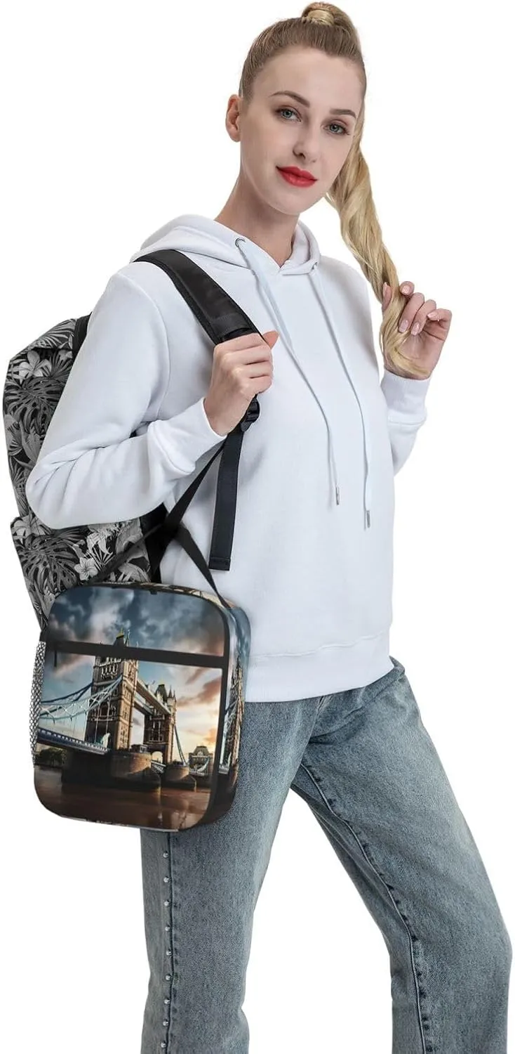 Historic Old Tower Bridge London Insulated Lunch Bag For Men Women Lunchbox Designed For Office Work Travel