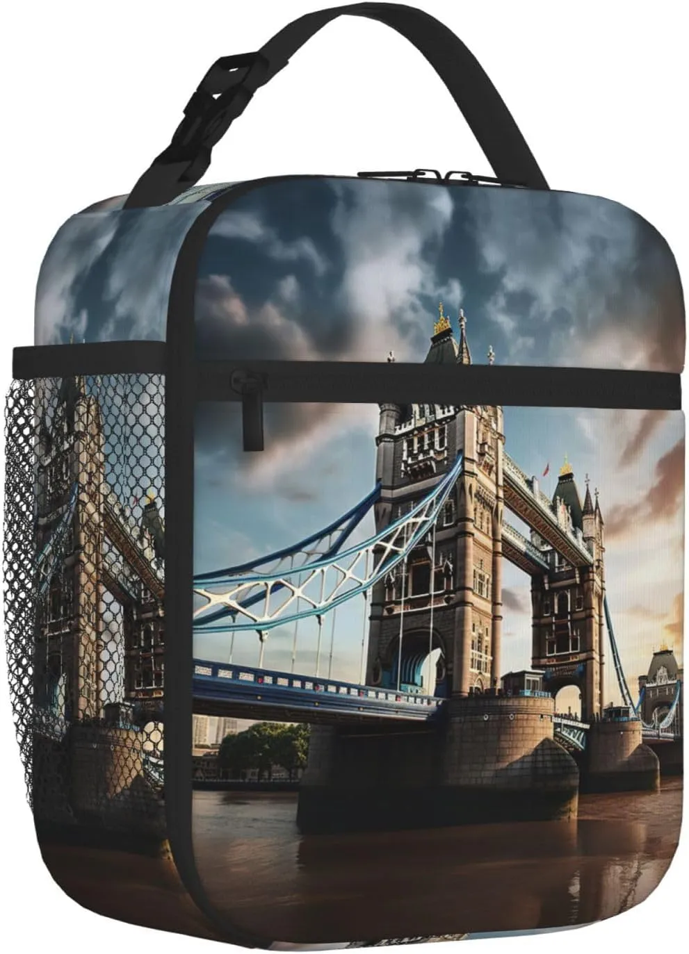 Historic Old Tower Bridge London Insulated Lunch Bag For Men Women Lunchbox Designed For Office Work Travel