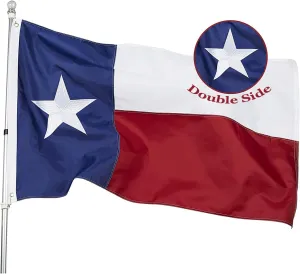 Homissor Texas Flag Double Side 4x6 TX State Flags Embroidered Stars Heavy Duty Outdoor 210D Oxford Nylon Flag