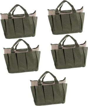 HOMSFOU 5pcs Garden Tote Bag Pocket Gardening Tool Bag Organize Your Tools in Sturdy Oxford Fabric