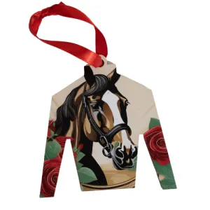 Horse &amp; Roses Jockey Silk Ornament