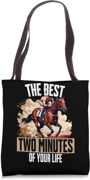Horse Race, Equestrian Sports Derby Day Jockey Tote Bag