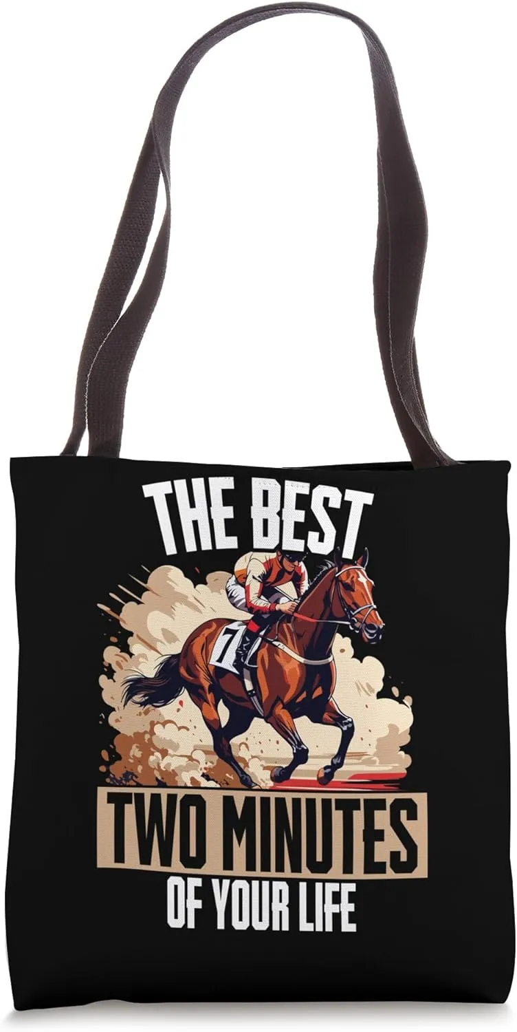 Horse Race, Equestrian Sports Derby Day Jockey Tote Bag