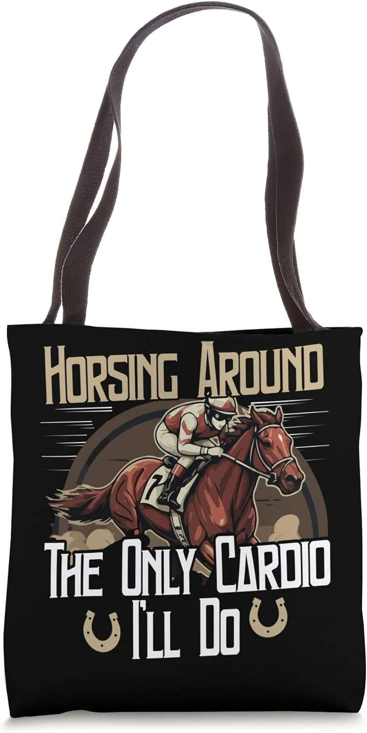 Horse Race, Equestrian Sports Derby Day Jockey Tote Bag