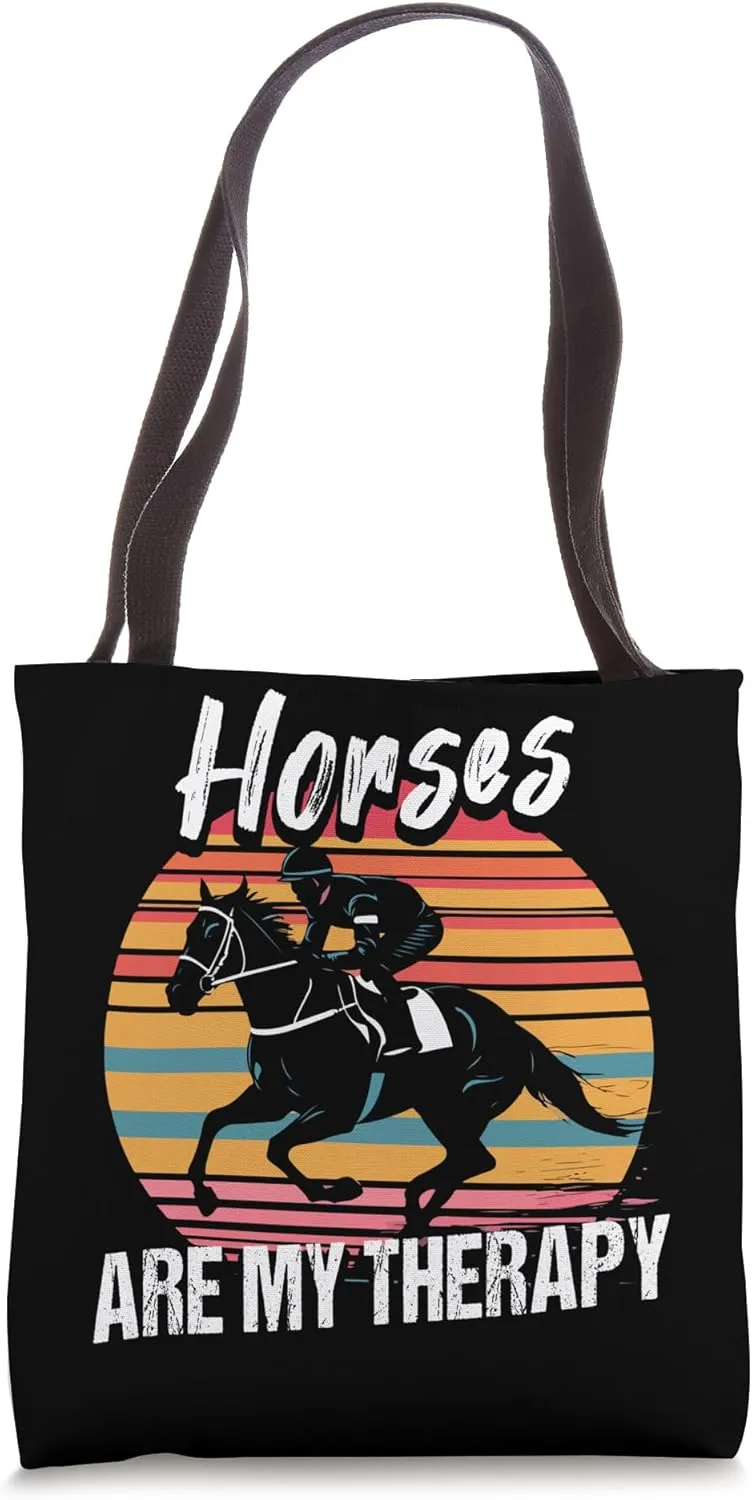 Horse Race, Equestrian Sports Derby Day Jockey Tote Bag