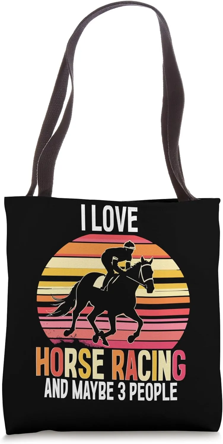 Horse Race, Equestrian Sports Derby Day Jockey Tote Bag