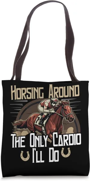 Horse Race, Equestrian Sports Derby Day Jockey Tote Bag