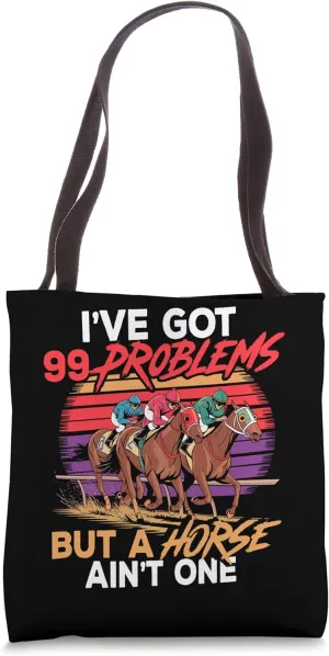 Horse Race, Equestrian Sports Derby Day Jockey Tote Bag