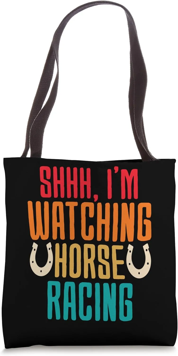 Horse Race, Equestrian Sports Derby Day Jockey Tote Bag