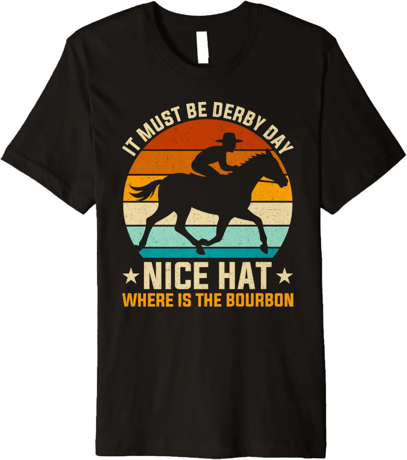 Horse Racing Horse Rider Equestrian Derby Horse Lover Retro Premium T-Shirt