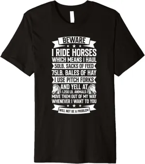 Horse Rider Equestrian Horse Racing Derby Horse Lover Premium T-Shirt