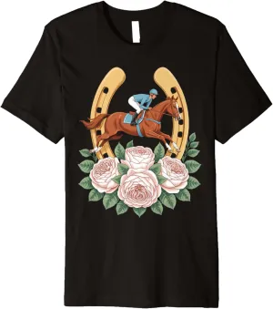 Horse Shoeing Horse Rider Racing Track Race Horse Derby Premium T-Shirt