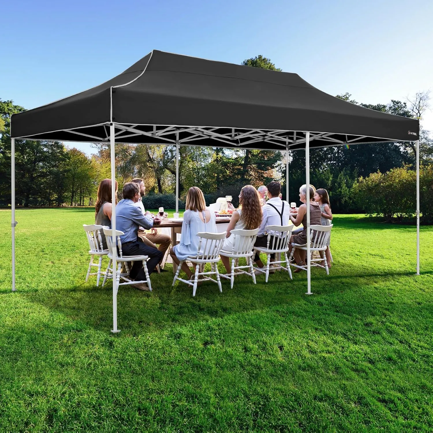 HOTEEL 10x20 Heavy Duty Pop Up Canopy Tent with Sidewalls, Commercial Outdoor Canopy Tents for Parties Event Wedding with Roller Bag, Waterproof & UV 50 , Upgraded Thickened Hexagonal Legs, Black