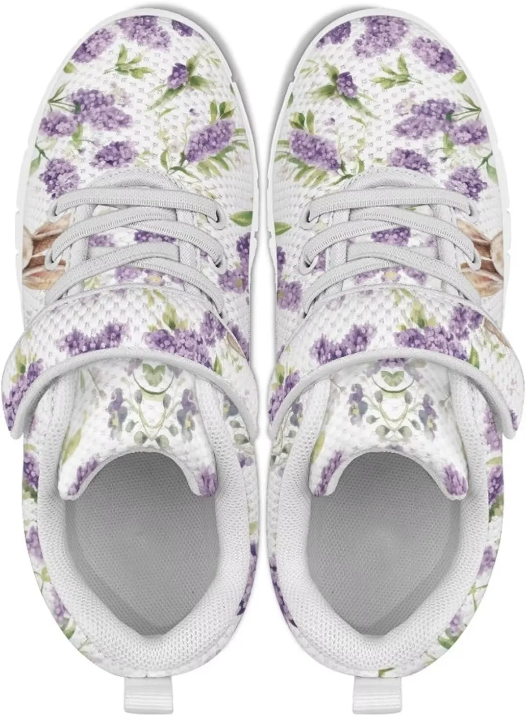 Howilath Easter Bunny Print Kids Sneakers for Boys Girls Mesh Sneakers Sports Tennis Shoes with Non-Slip Sole