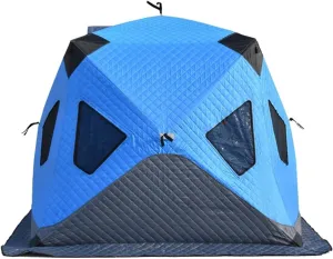 Ice Fishing Shelter, Portable Ice Fishing Shanty Large Ice Shack Windproof(Light Blue)