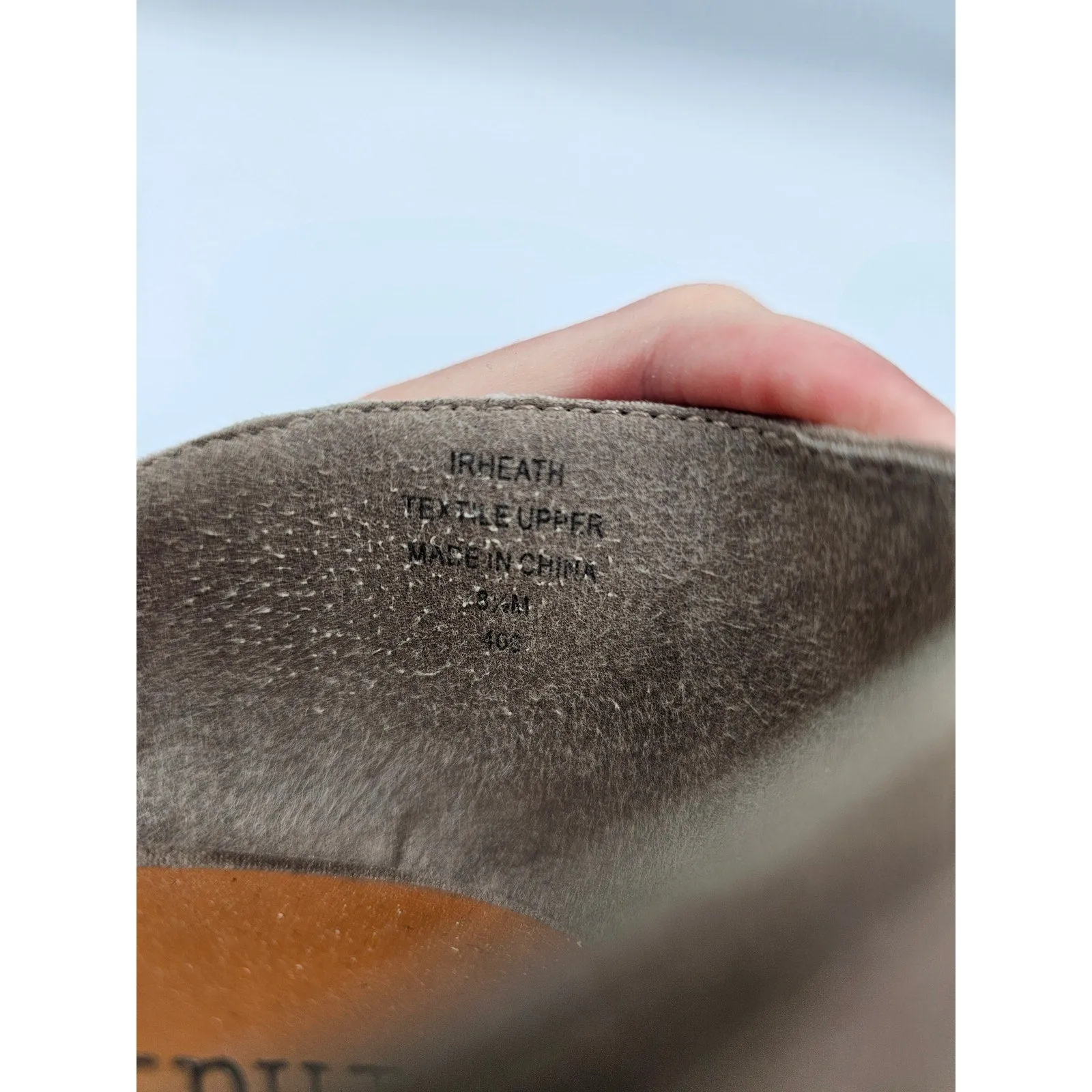 Indigo Rd Womens Sz 8 1/2 Faux Leather Slip On Oxford Shoes Taupe Brown