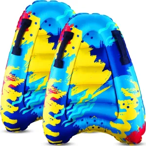 Inflatable Surf Body Board with Handles Beach Surfing Float for Slip Portable Pool Water Game Float Board Swimming Pool Floating Water Summer Fun Toy for Kids and Adult