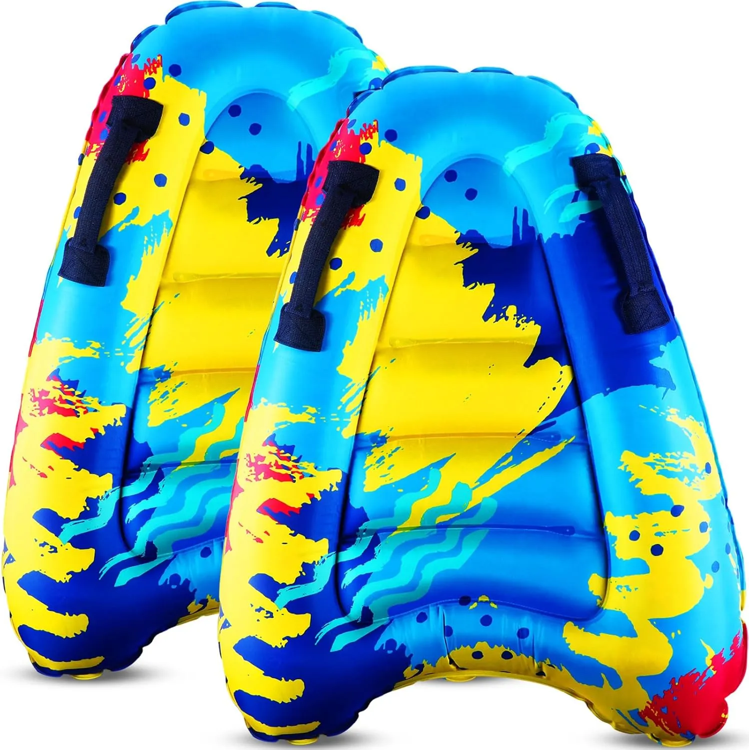 Inflatable Surf Body Board with Handles Beach Surfing Float for Slip Portable Pool Water Game Float Board Swimming Pool Floating Water Summer Fun Toy for Kids and Adult
