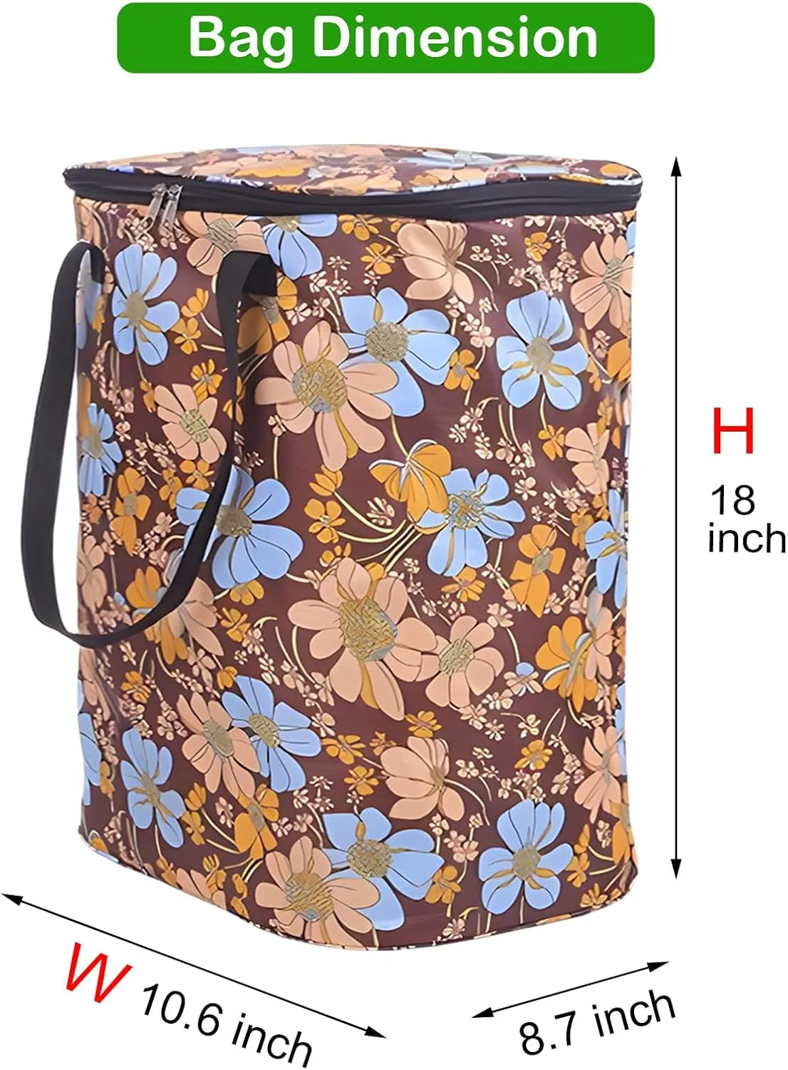 Insulated Replacement Bag for Grocery Cart/Shopping Cart, for Trolley Frame, (Yellow Pattern)