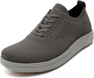 ITAZERO Men's Wide Toe Box Mesh Shoes Business Casual Wide Width Walking Shoes with Arch Support Insole for Plantar Fasciitis
