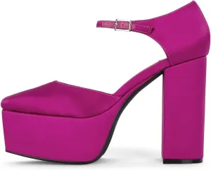 Jeffrey Campbell Over-N-Out Shoes Fuchsia Satin