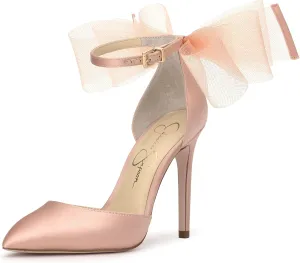 Jessica Simpson Womens Phindies Satin Bow Pumps
