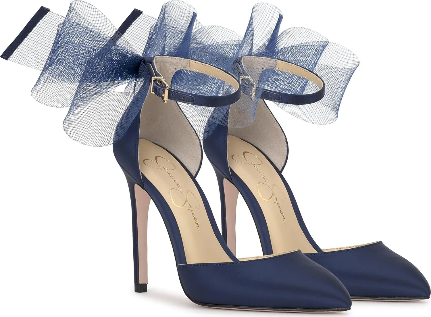 Jessica Simpson Womens Phindies Satin Bow Pumps