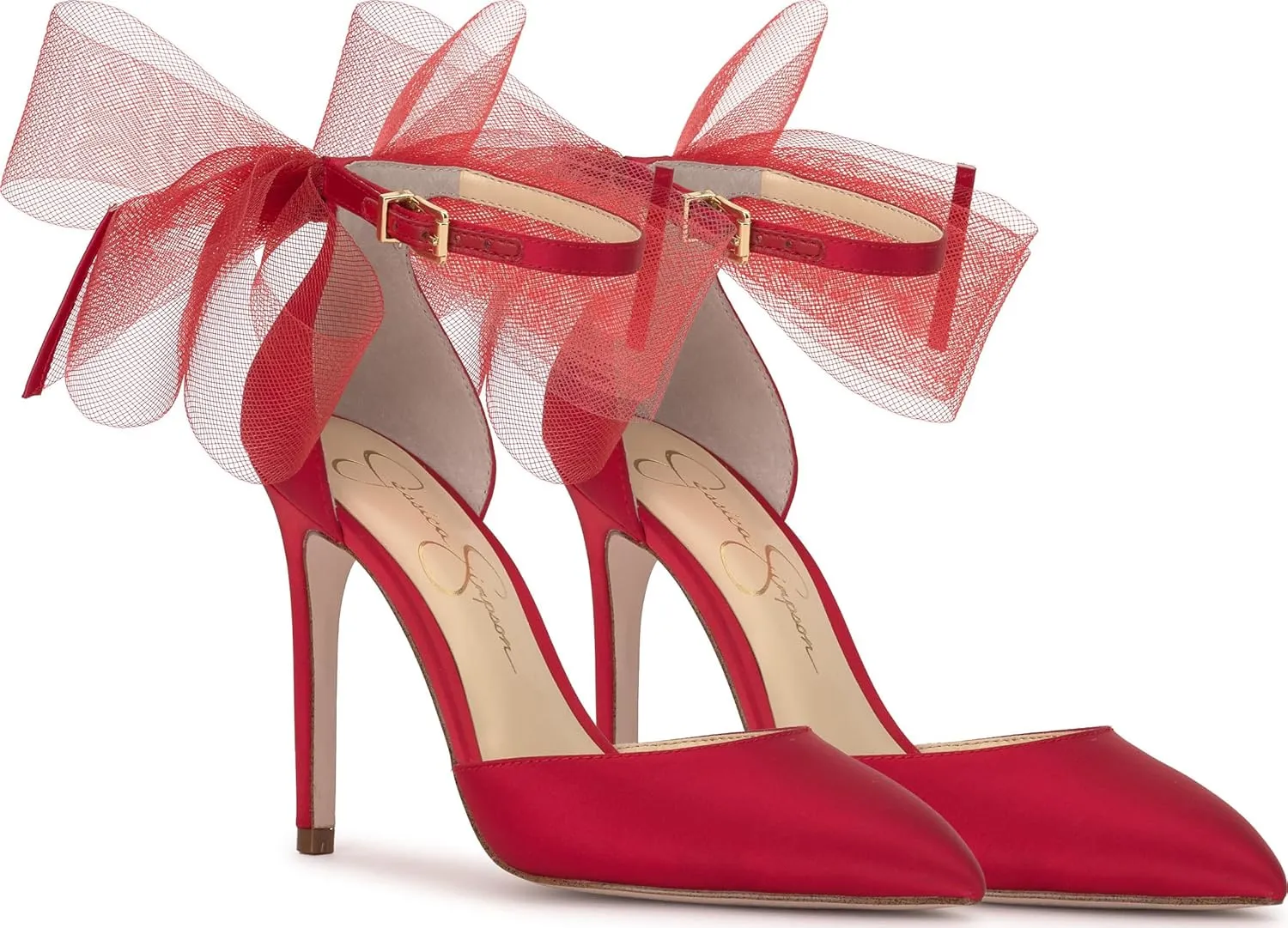 Jessica Simpson Womens Phindies Satin Bow Pumps