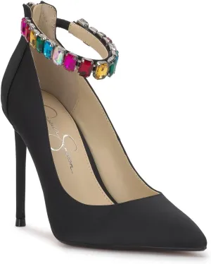 Jessica Simpson Women's Samiyah Embellished Ankle Strap Stiletto Pump