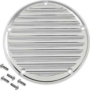 JOKER MACHINE Derby Cover - 5 Hole Finned - Chrome - M8 Softail 06-965-3