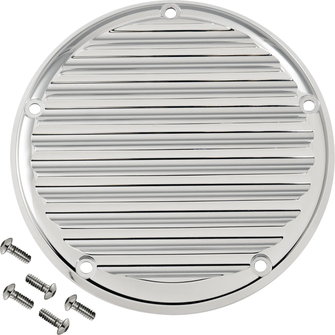 JOKER MACHINE Derby Cover - 5 Hole Finned - Chrome - M8 Softail 06-965-3